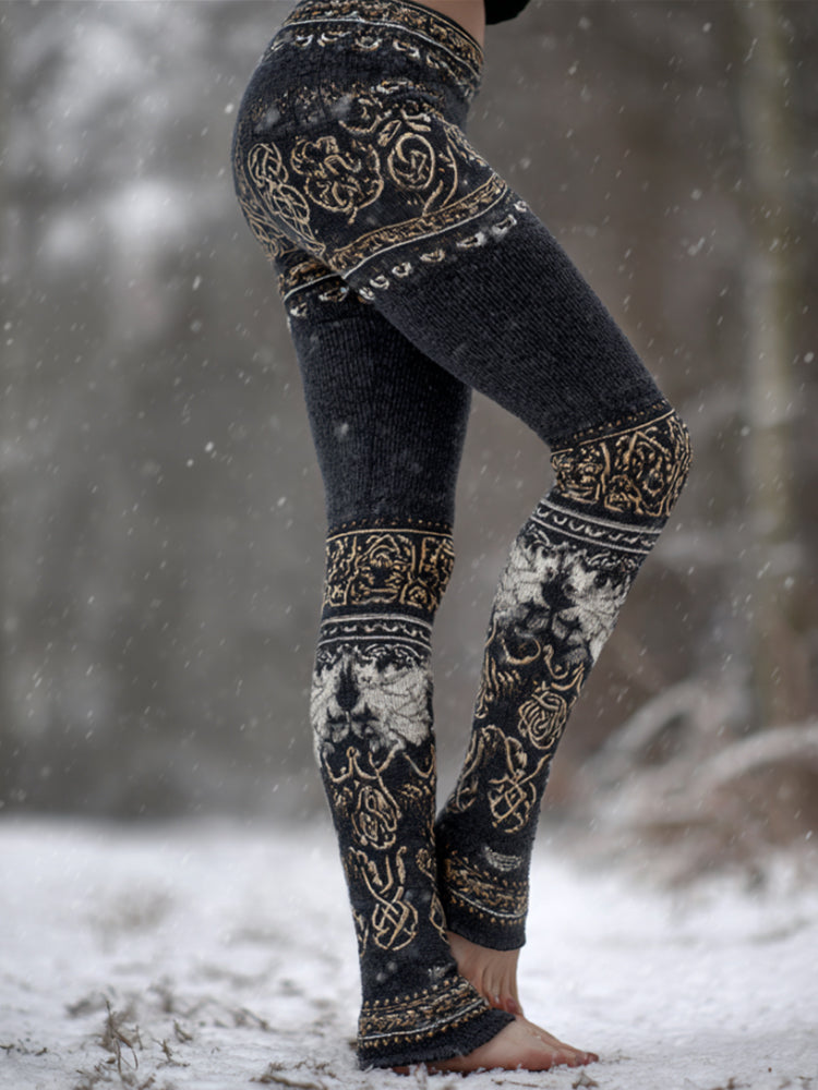 Vintage Viking Style Viking Rune Celtic Knot Leggings