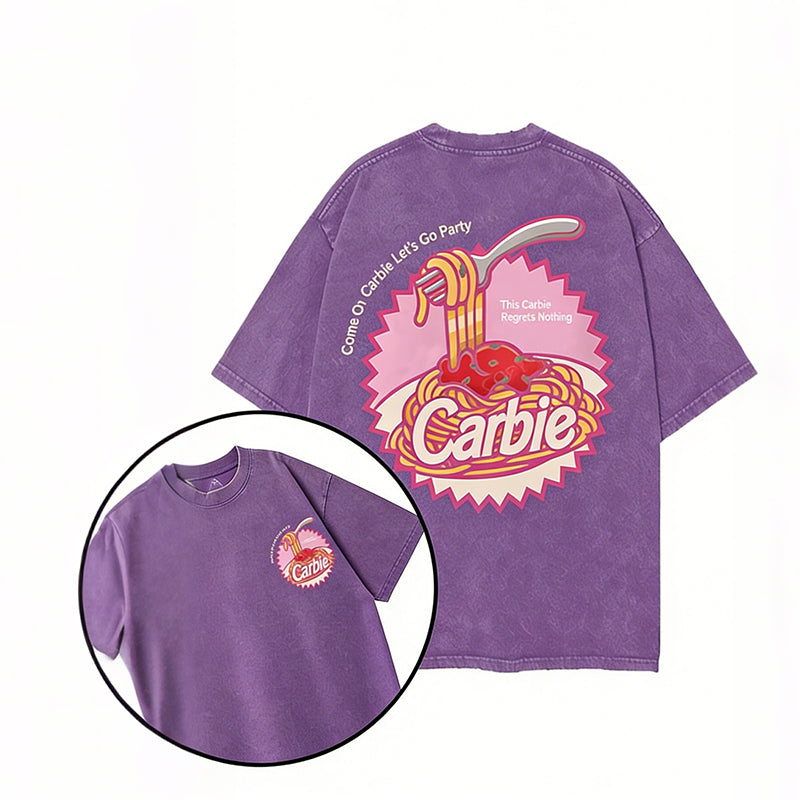 Carbie I Love Carbs Bread Pasta Pizza Printed Gym Shirt