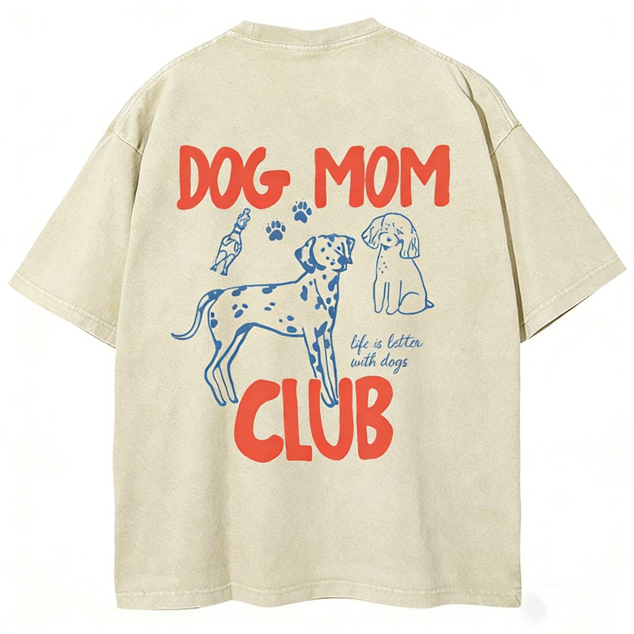 Dog Mom Club Unisex Fit Washed T-shirt