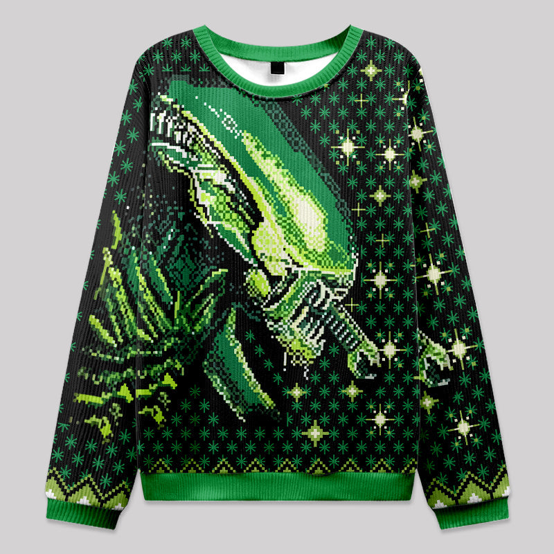 Alien Green Fuzzy Fleece Sweatshirt