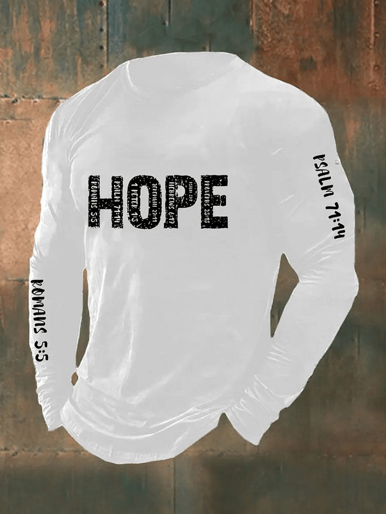 Men's Faith Hope Print Long Sleeve Top