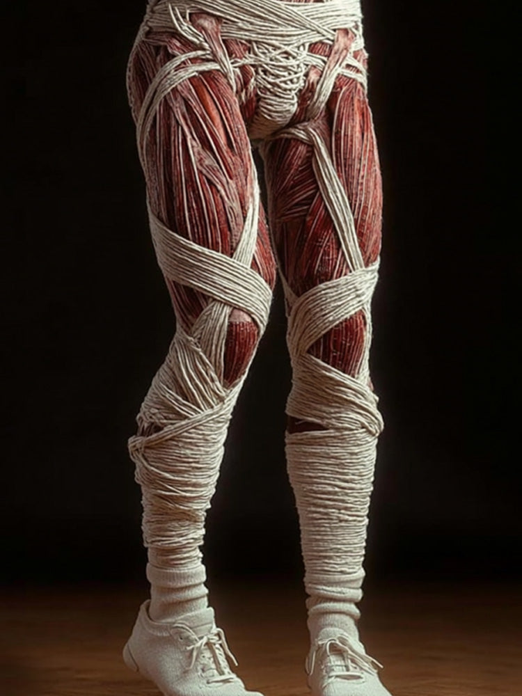 Wmoen's Vintage Halloween Skeleton Art Sweatpants