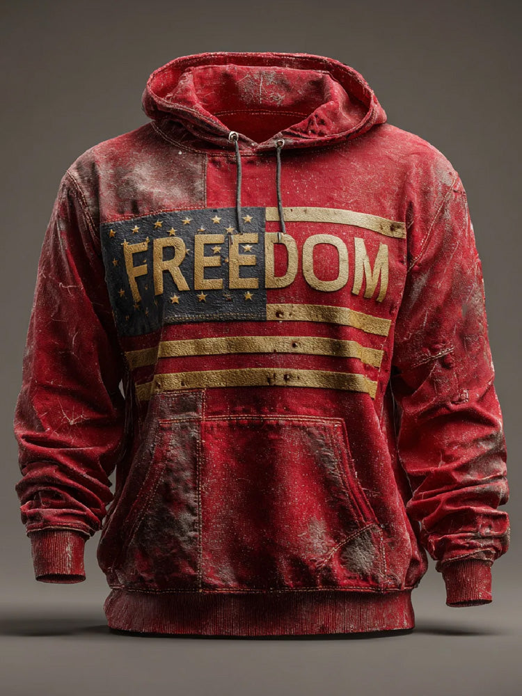 American Freedom Patriot Print Casual Hoodie