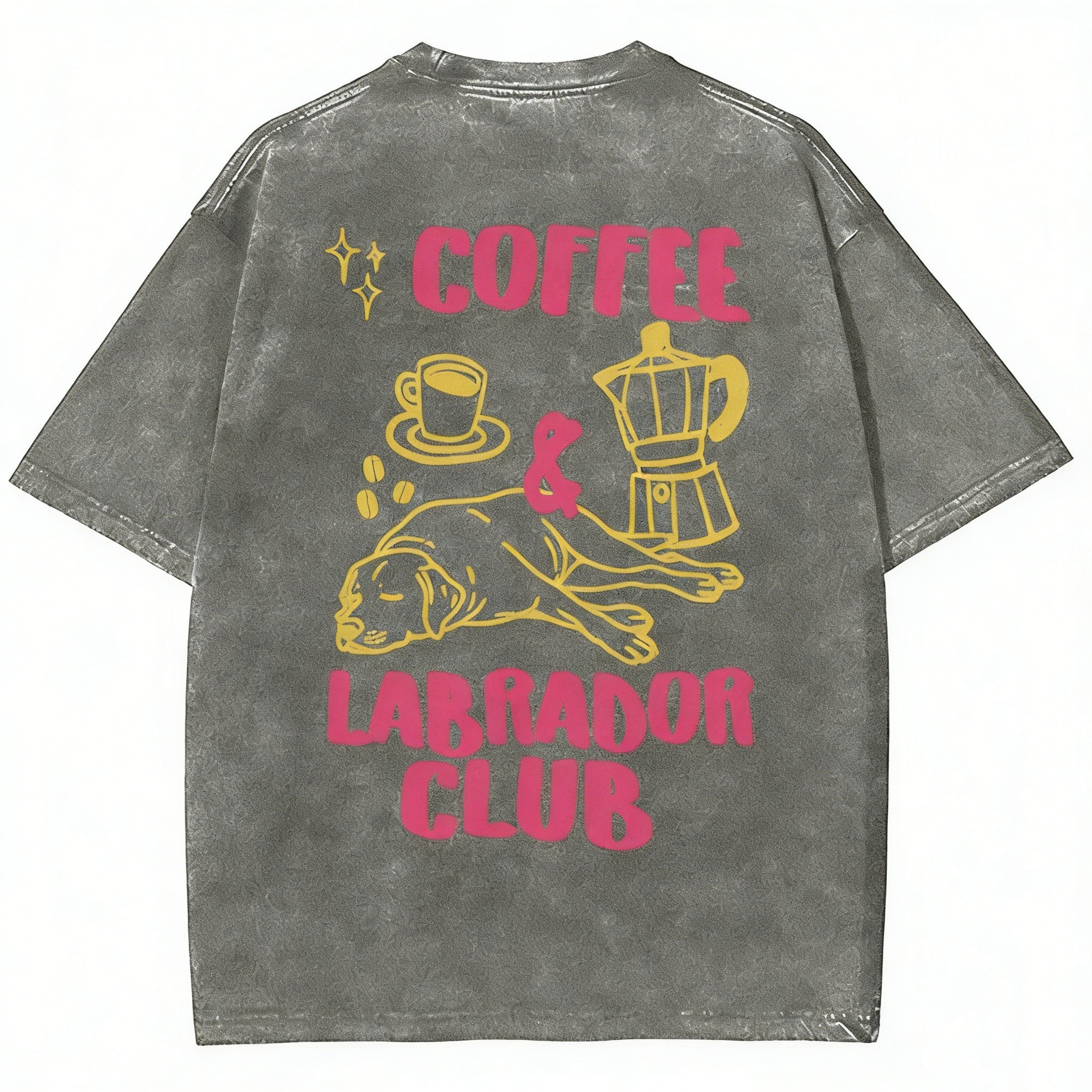 Coffee Labrador Club Unisex Fit Washed T-shirt